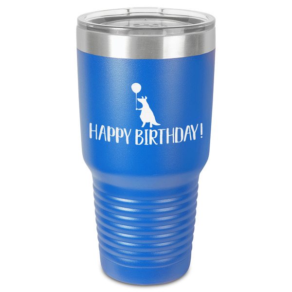 Custom Animal Friend Birthday 30 oz Stainless Steel Tumbler - Royal Blue - Single-Sided (Personalized)