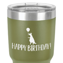 Animal Friend Birthday 30 oz Stainless Steel Tumbler - Olive - Single-Sided (Personalized)