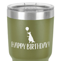 Animal Friend Birthday 30 oz Stainless Steel Tumbler - Olive - Double-Sided (Personalized)