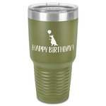 Animal Friend Birthday 30 oz Stainless Steel Tumbler - Olive - Single-Sided (Personalized)