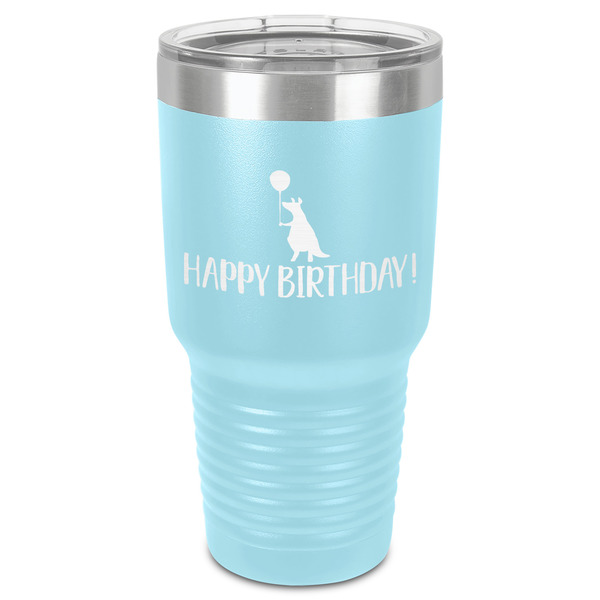 Animal Friend Birthday 30 oz Stainless Steel Ringneck Tumbler - Teal - Front
