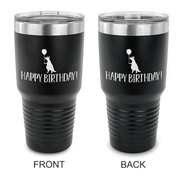 Custom Animal Friend Birthday 30 oz Stainless Steel Tumbler - Black - Double Sided (Personalized)