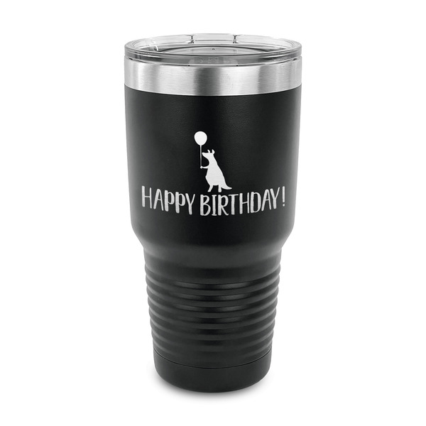 Animal Friend Birthday 30 oz Stainless Steel Ringneck Tumblers - Black - FRONT