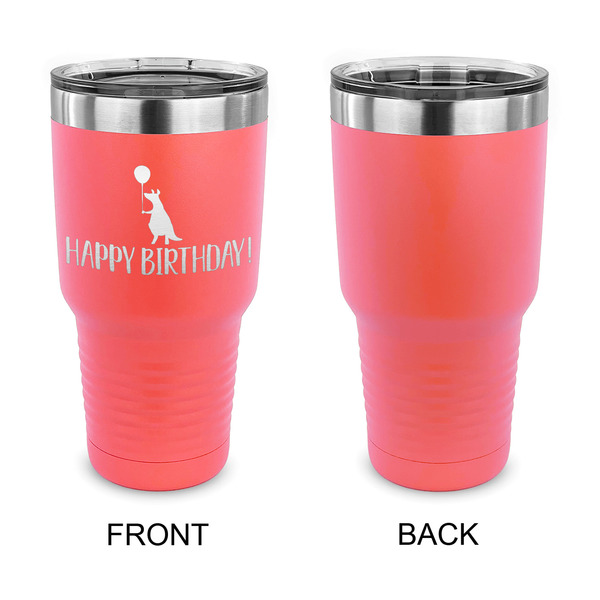 Animal Friend Birthday 30 oz Stainless Steel Ringneck Tumblers - Coral - Single Sided - APPROVAL