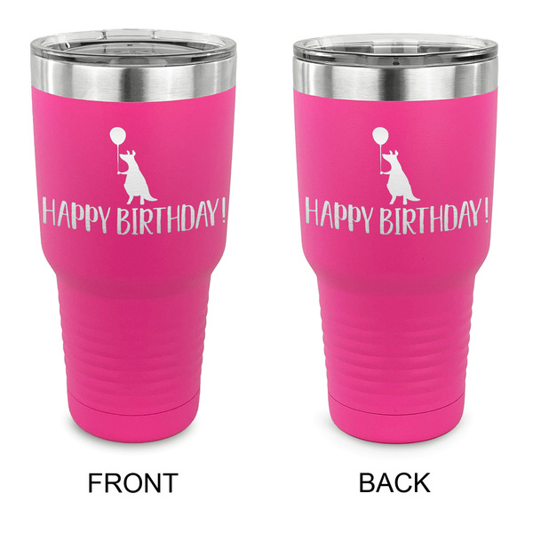 Custom Animal Friend Birthday 30 oz Stainless Steel Tumbler - Pink - Double Sided (Personalized)
