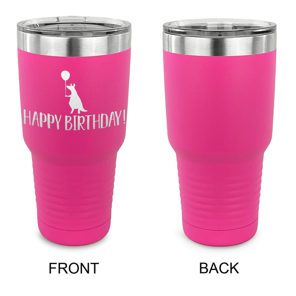 Animal Friend Birthday 30 oz Stainless Steel Ringneck Tumblers - Pink - Single Sided - APPROVAL