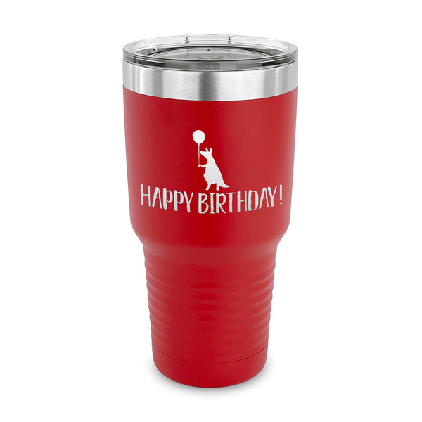 Custom Animal Friend Birthday 30 oz Stainless Steel Tumbler - Red - Single Sided (Personalized)