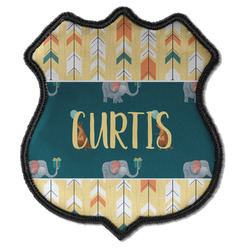 Animal Friend Birthday Iron On Shield Patch C w/ Name or Text