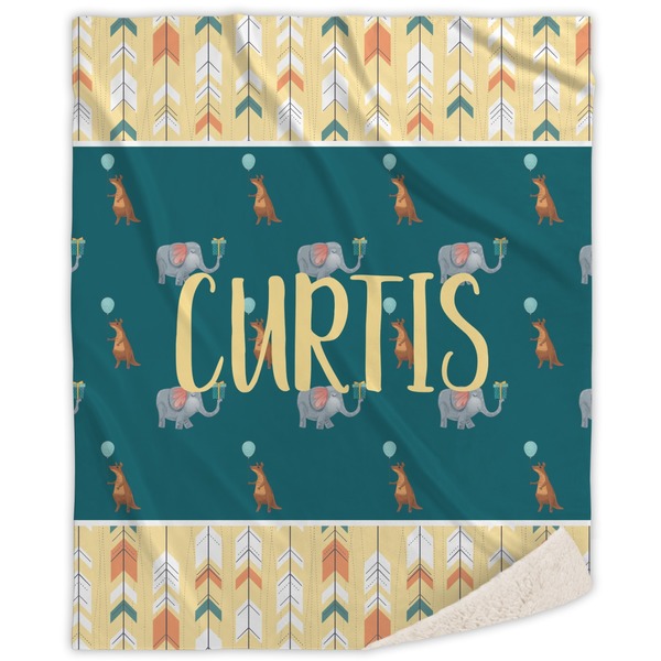 Custom Animal Friend Birthday Sherpa Throw Blanket (Personalized)