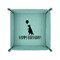 Animal Friend Birthday 6" x 6" Teal Leatherette Snap Up Tray - FOLDED UP