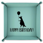Animal Friend Birthday Teal Faux Leather Valet Tray (Personalized)