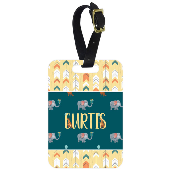 Custom Animal Friend Birthday Metal Luggage Tag w/ Name or Text