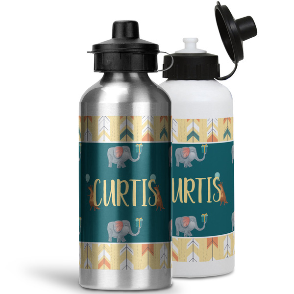 Animal Friend Birthday Aluminum Water Bottles - MAIN (white &silver)
