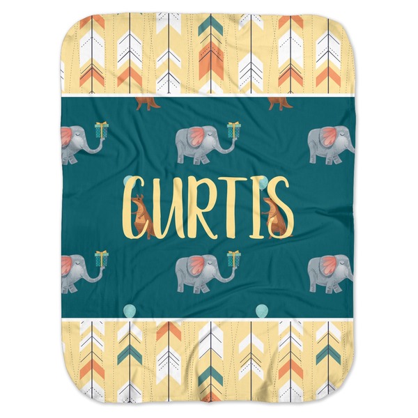Custom Animal Friend Birthday Baby Swaddling Blanket (Personalized)