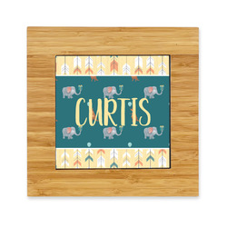 Animal Friend Birthday Bamboo Trivet with Ceramic Tile Insert (Personalized)