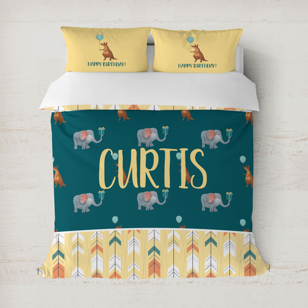 Custom Animal Friend Birthday Duvet Cover Set - Full / Queen (Personalized)