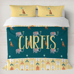 Animal Friend Birthday Duvet Cover Set - King (Personalized)