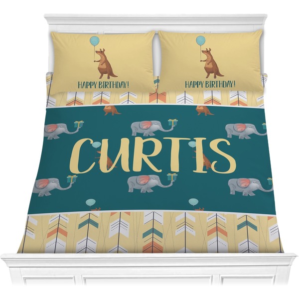 Custom Animal Friend Birthday Comforter Set - Full / Queen (Personalized)