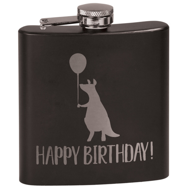 Custom Animal Friend Birthday Black Flask Set (Personalized)