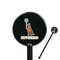 Animal Friend Birthday 5.5" Round Plastic Stir Sticks - Black - Single Sided (Personalized)