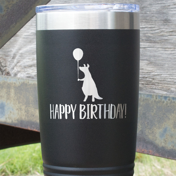 Animal Friend Birthday Black Polar Camel Tumbler - 20oz - Close Up
