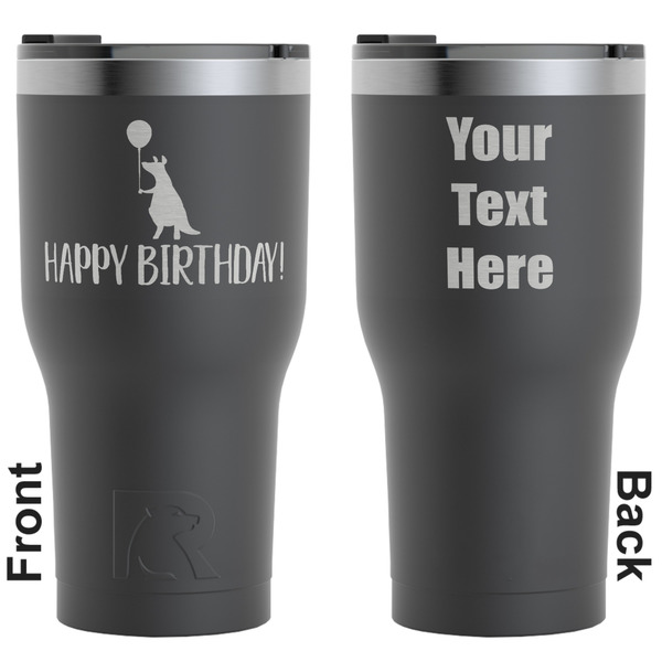 Custom Animal Friend Birthday RTIC Tumbler - Black - Engraved Front & Back (Personalized)