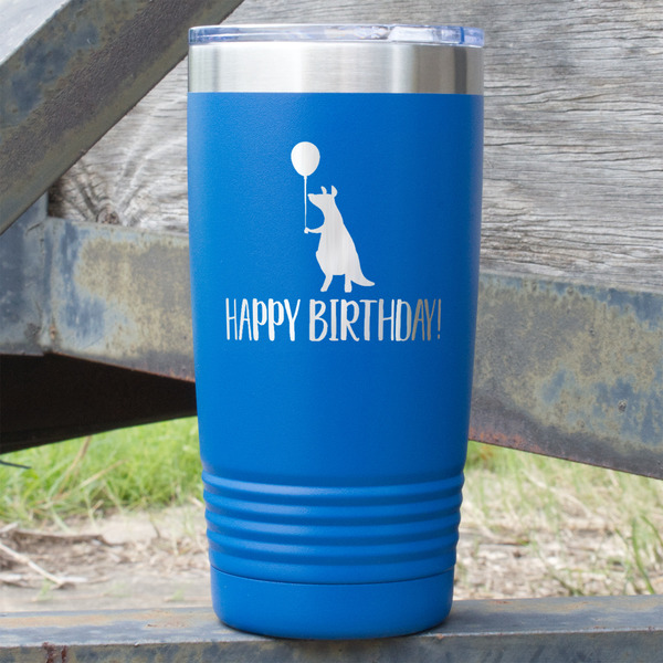 Custom Animal Friend Birthday 20 oz Stainless Steel Tumbler - Royal Blue - Single Sided (Personalized)