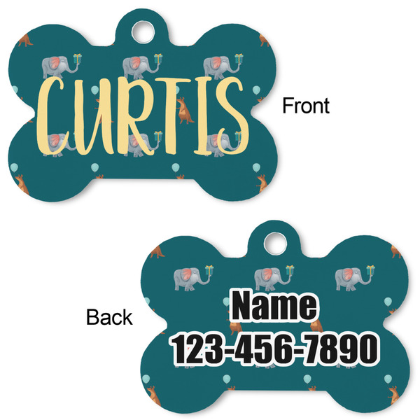 Animal Friend Birthday Bone Shaped Dog Tag - Front & Back