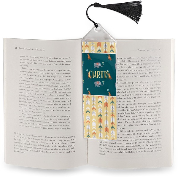 Animal Friend Birthday Bookmark with tassel - In book