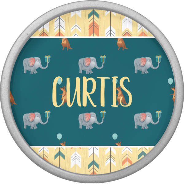 Animal Friend Birthday Cabinet Knob - Nickel - Front