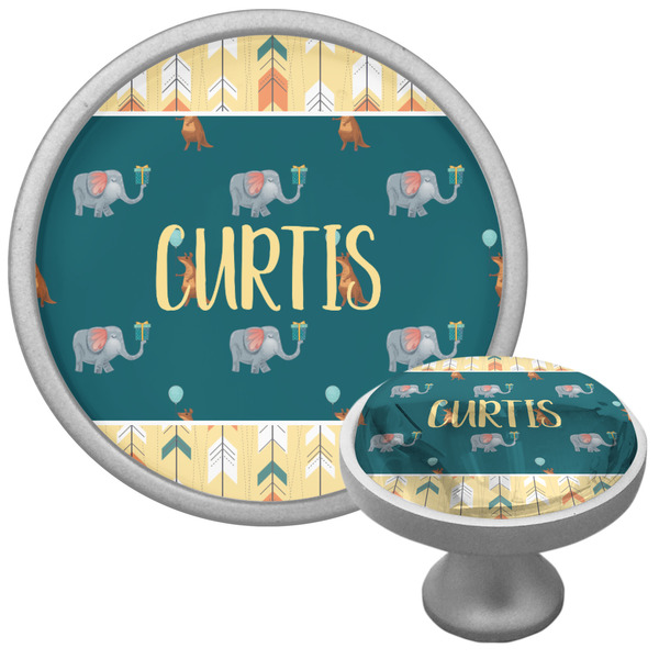 Custom Animal Friend Birthday Cabinet Knob (Silver) (Personalized)