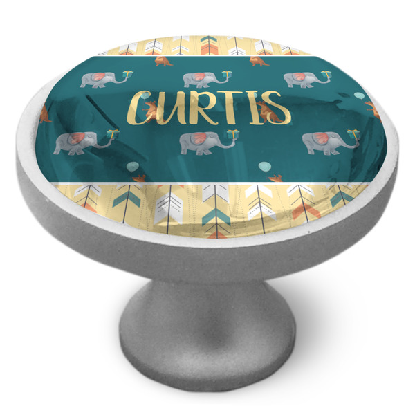 Animal Friend Birthday Cabinet Knob - Nickel - Side