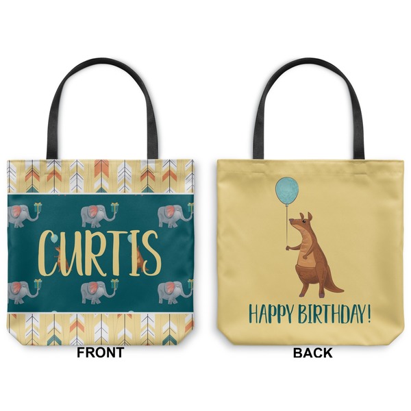 Animal Friend Birthday Canvas Tote - Front and Back