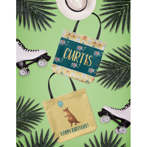 Animal Friend Birthday Canvas Tote Lifestyle Front and Back