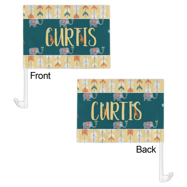 Animal Friend Birthday Car Flag - 11" x 8" - Front & Back View