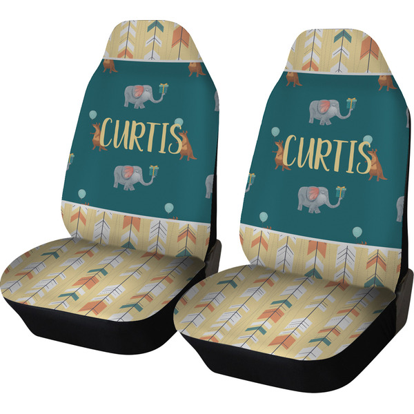 Custom Animal Friend Birthday Car Seat Covers (Set of Two) (Personalized)