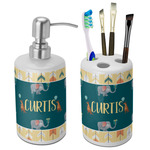 Animal Friend Birthday Ceramic Bathroom Accessories Set (Personalized)