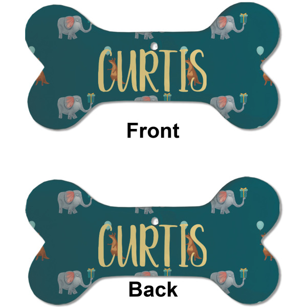 Animal Friend Birthday Ceramic Flat Ornament - Bone Front & Back (APPROVAL)