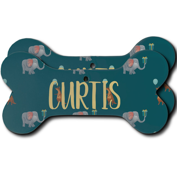 Custom Animal Friend Birthday Ceramic Dog Ornament - Front & Back w/ Name or Text