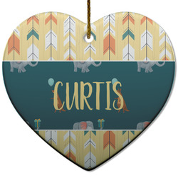 Animal Friend Birthday Heart Ceramic Ornament w/ Name or Text