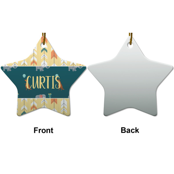 Animal Friend Birthday Ceramic Flat Ornament - Star Front & Back (APPROVAL)