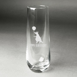 Animal Friend Birthday Champagne Flute - Stemless Engraved - Single (Personalized)