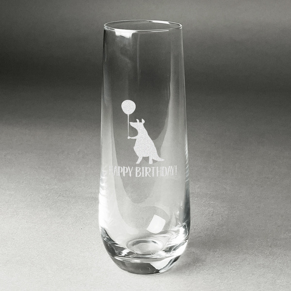 Custom Animal Friend Birthday Champagne Flute - Stemless Engraved (Personalized)