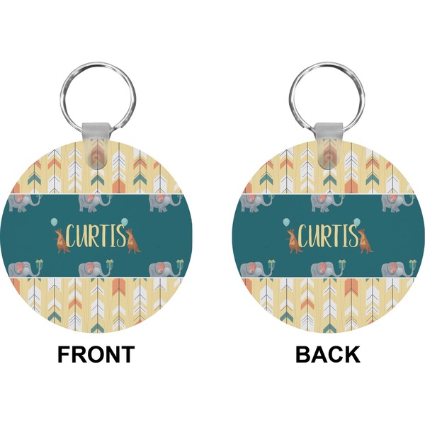 Animal Friend Birthday Circle Keychain (Front + Back)