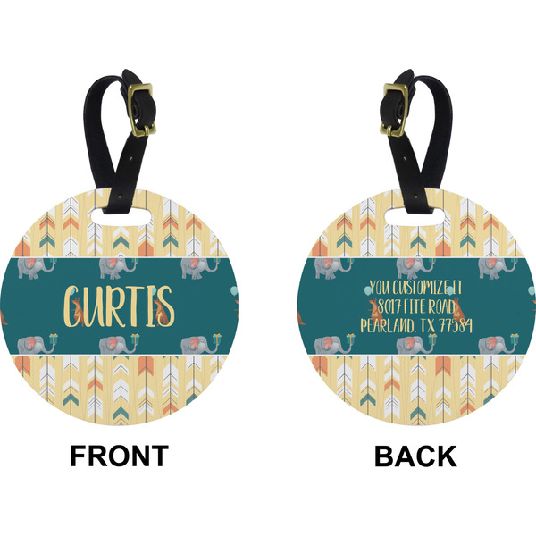Animal Friend Birthday Circle Luggage Tag (Front + Back)