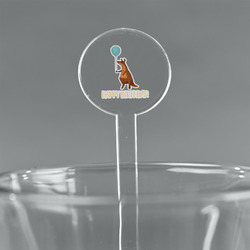 Animal Friend Birthday 7" Round Plastic Stir Sticks - Clear (Personalized)