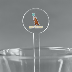 Animal Friend Birthday 5.5" Round Plastic Stir Sticks - Clear (Personalized)