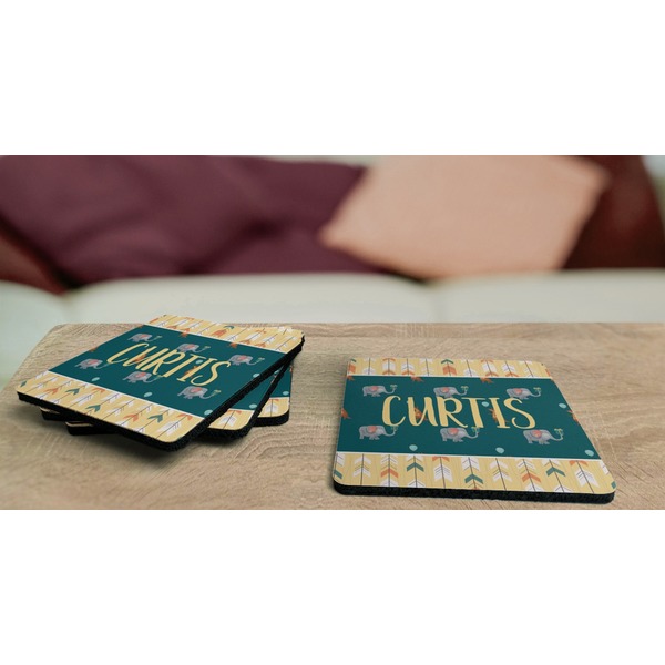 Animal Friend Birthday Coaster Rubber Back - On Coffee Table