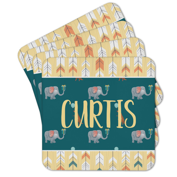 Custom Animal Friend Birthday Cork Coaster - Set of 4 w/ Name or Text