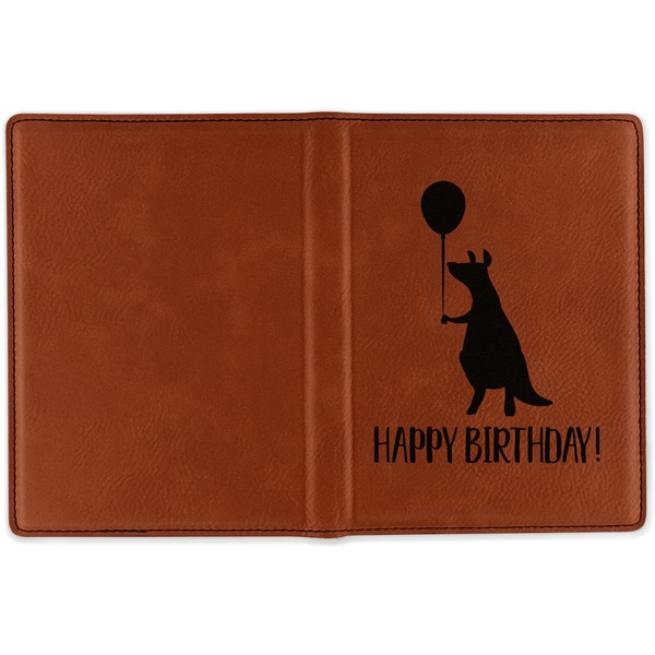 Animal Friend Birthday Cognac Leather Passport Holder Outside Single Sided - Apvl